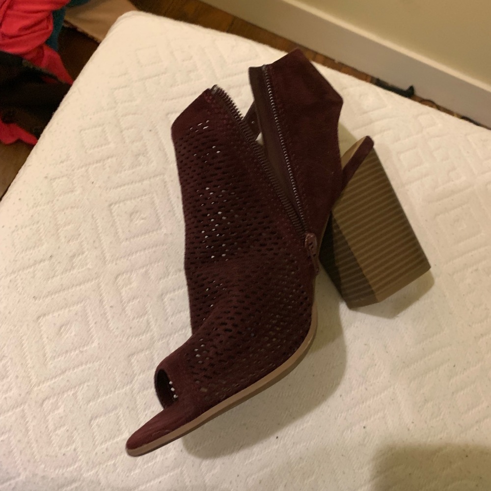 Fall Maroon Colored block heels